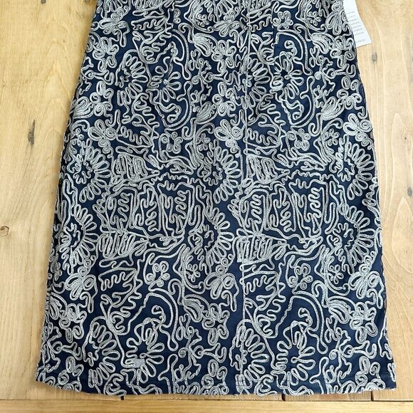 JS Collections Short Sleeve Cocktail Dress size‎ 14 NEW Navy Blue Gray Soutache - Picture 8 of 9